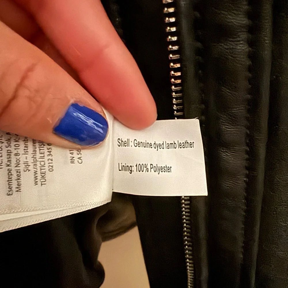 Lauren By Ralph Lauren XL Lambskin Leather Biker Jacket - Picture 3 of 4